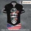 American Skull Lady Harley Davidson Aloha Shirt for Women