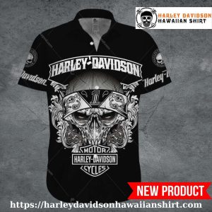 Bandana Skull Art Harley Davidson Aloha Shirt