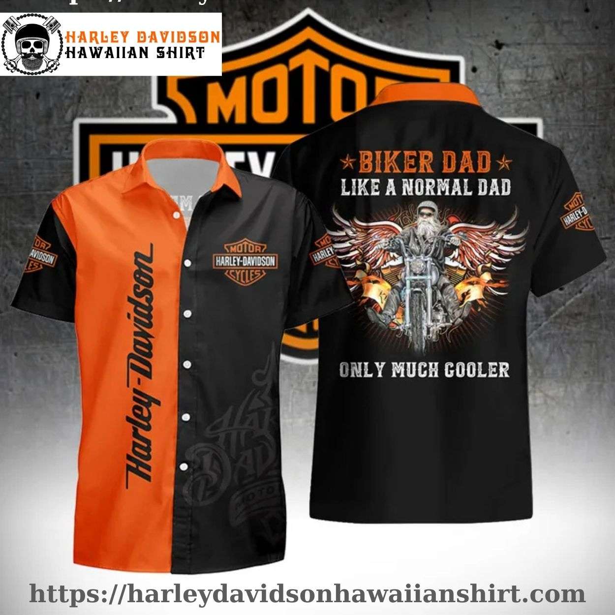 Biker Dad Cool Harley Davidson Hawaiian Shirt Men Biker Dad Cool Harley Davidson Hawaiian Shirt Men