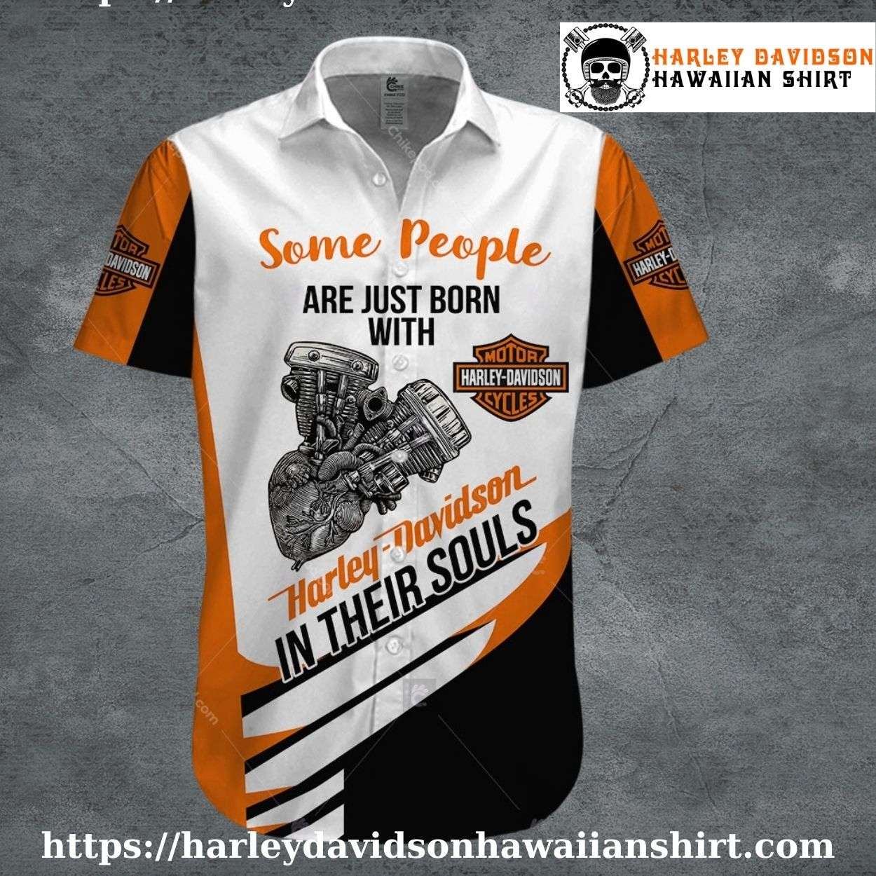 Born with Harley Davidson Soul Hawaiian Shirt for Men Born with Harley Davidson Soul Hawaiian Shirt for Men
