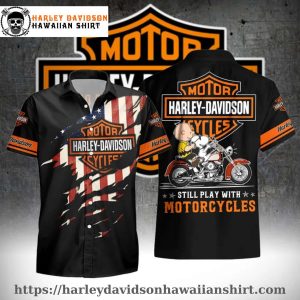 Charlie Brown Motorcycle Ride Harley Davidson aloha shirt