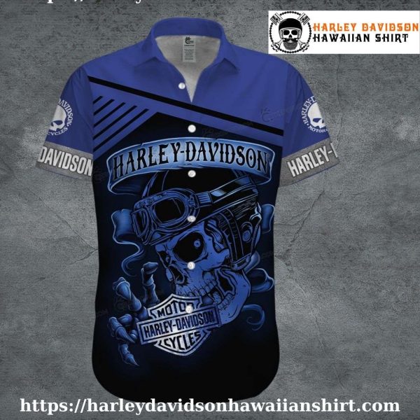 Clawed Skull Rider Harley Davidson Hawaiian Shirt for Men