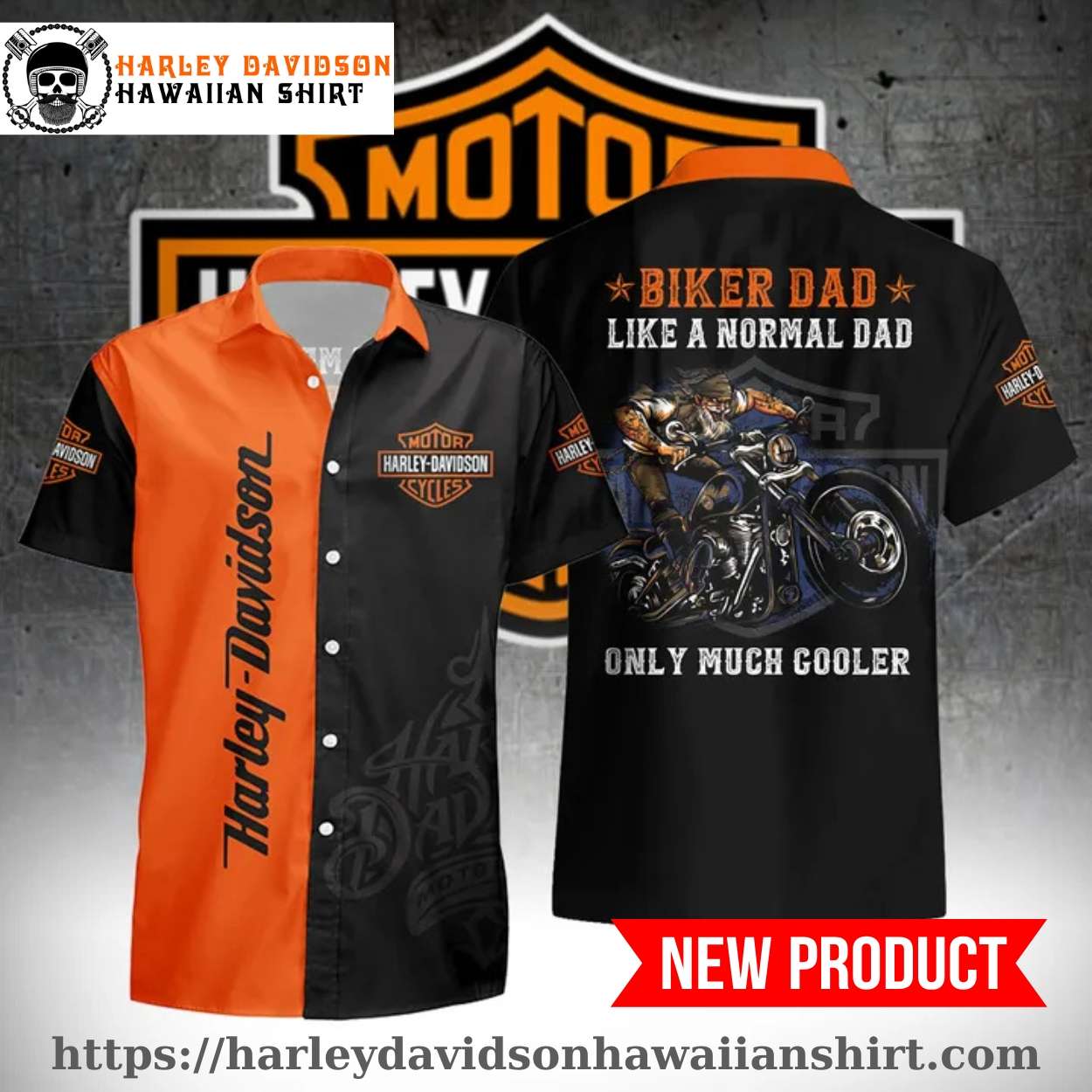 Cool Biker Dad Harley Davidson Hawaiian Shirt Cool Biker Dad Harley Davidson Hawaiian Shirt