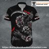 Dual Skull Flame Harley Davidson Hawaiian Shirt Men