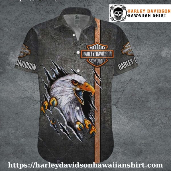 Eagle Claw Tear Harley Davidson Hawaiian Shirt for Men