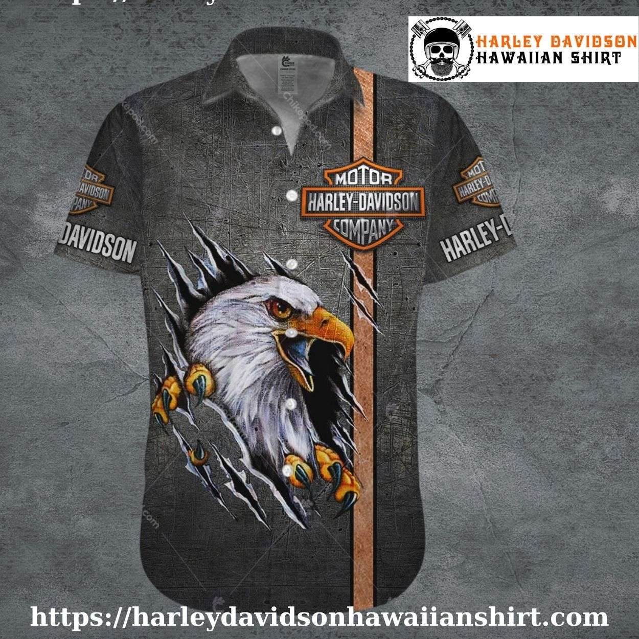 Eagle Claw Tear Harley Davidson Hawaiian Shirt for Men Eagle Claw Tear Harley Davidson Hawaiian Shirt for Men