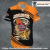 Fiery Heart Eagle Harley Davidson Hawaiian Shirt for Men