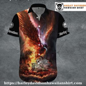 Fiery Phoenix Harley Davidson Aloha Shirt for Men