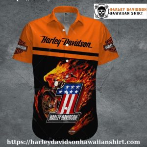 Flaming Eagle Bike Harley Davidson Aloha Shirt for Men