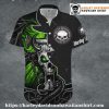 Gothic Skull Frame Harley Davidson Aloha Shirt Men