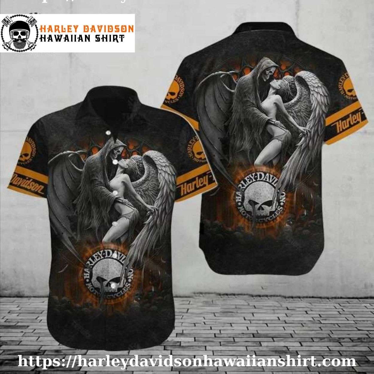 Grim Reaper Angel Harley Davidson Aloha Shirt for Men Grim Reaper Angel Harley Davidson Aloha Shirt for Men