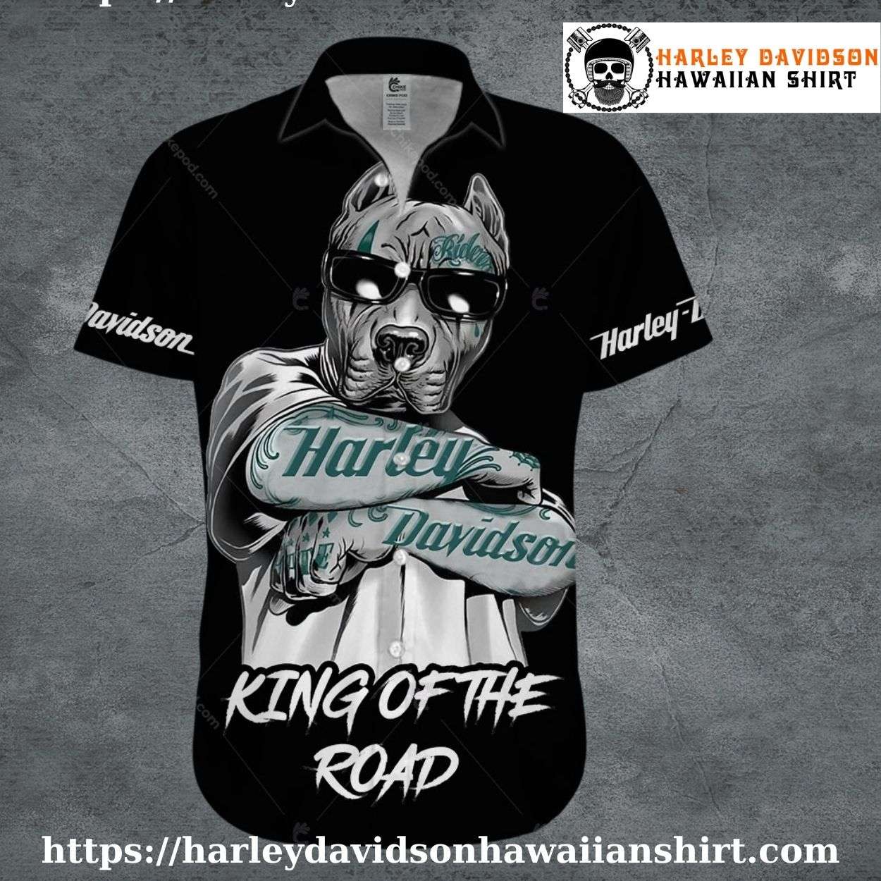King of Road Dog Harley Davidson Hawaiian Shirt Men King of Road Dog Harley Davidson Hawaiian Shirt Men