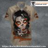Patriotic Skull Diva Harley Davidson Aloha Shirt for Women