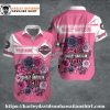 Pink Floral Roses Harley Davidson Hawaiian Shirt for Women