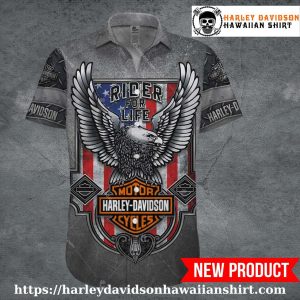 Rider for Life Eagle Harley Davidson Aloha Shirt