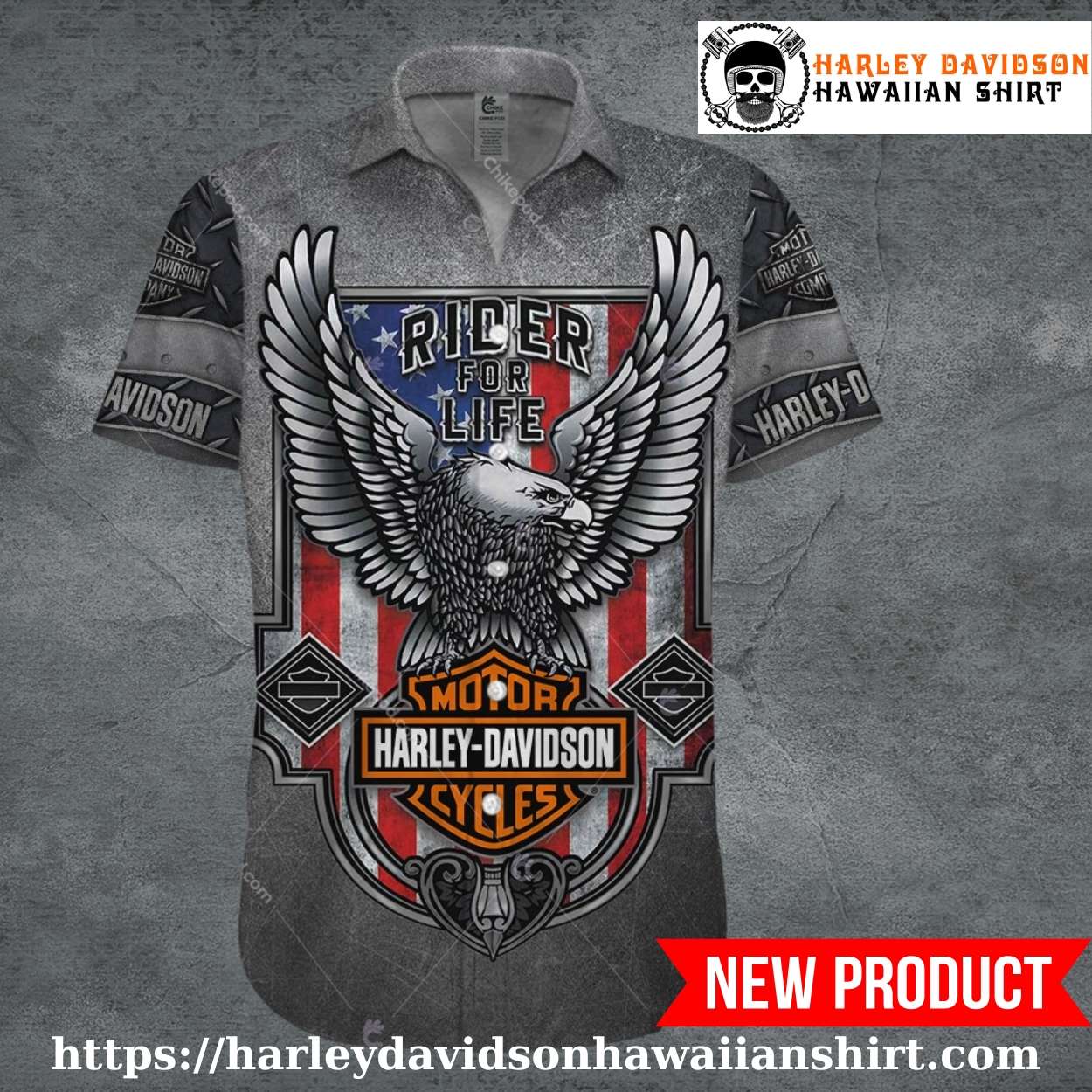 Rider for Life Eagle Harley Davidson Aloha Shirt Rider for Life Eagle Harley Davidson Aloha Shirt
