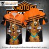 Scooby-Doo Black Orange Harley Davidson Hawaiian shirt kids