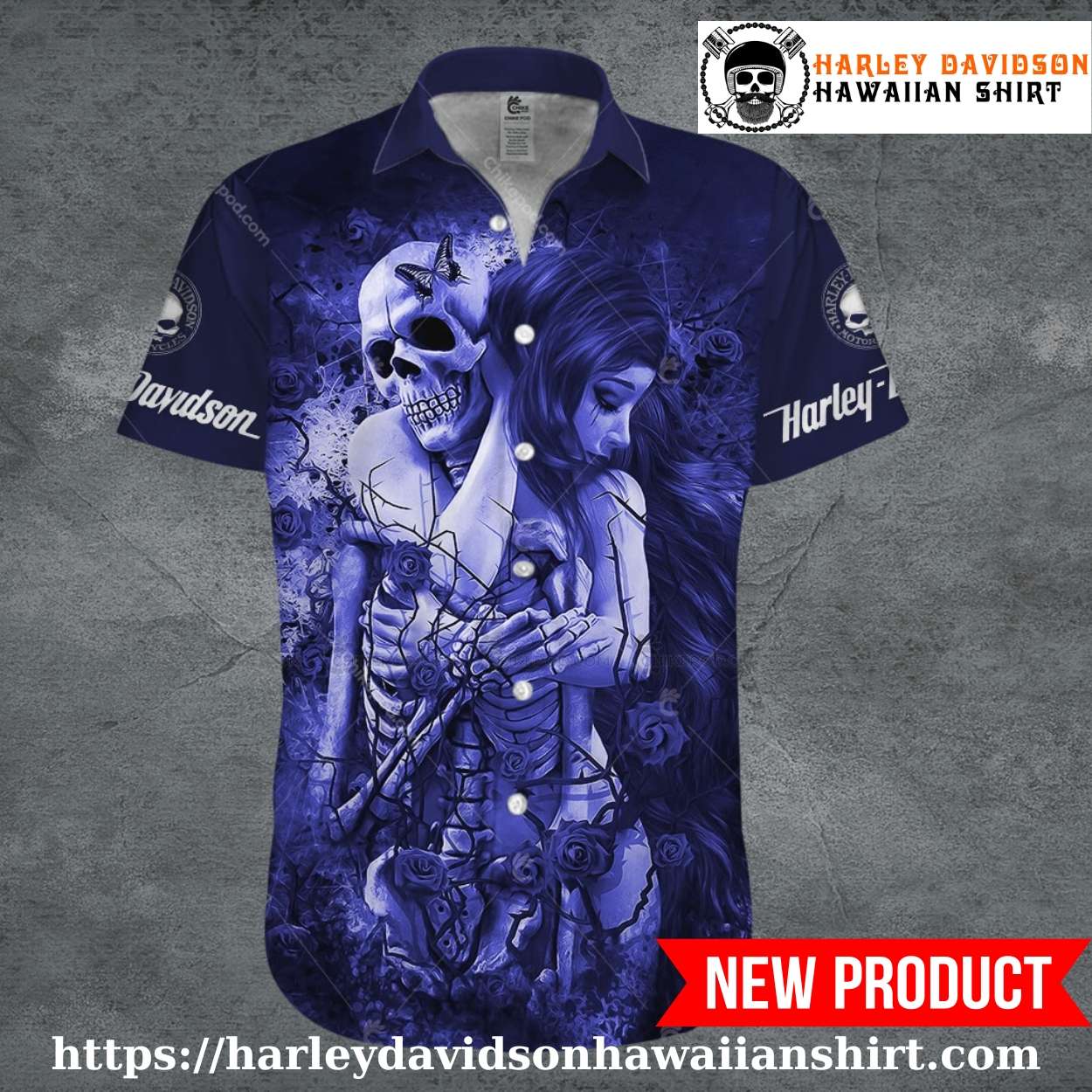 Skeleton Hug Rose Harley Davidson Aloha Shirt Skeleton Hug Rose Harley Davidson Aloha Shirt