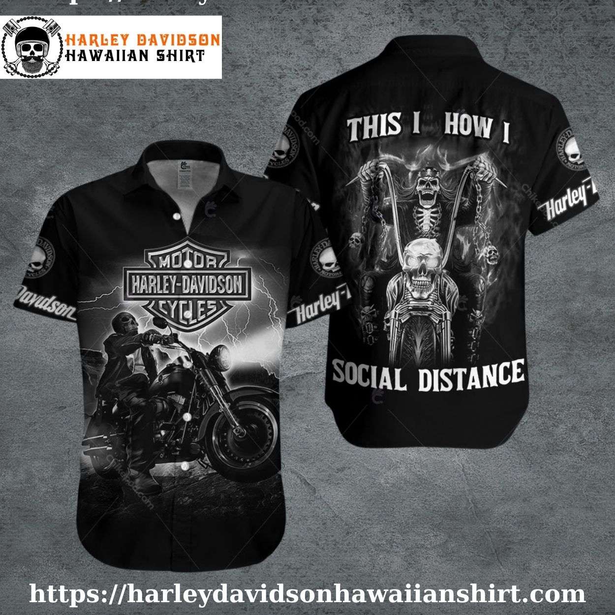 Skeleton Rider Social Distance Harley Davidson Hawaiian Shirt Skeleton Rider Social Distance Harley Davidson Hawaiian Shirt