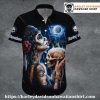 Skull Kiss in Rain Harley Davidson Aloha Shirt for Women