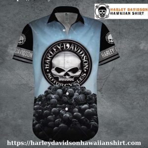 Skull Pile Emblem Harley Davidson Hawaiian Shirt Men