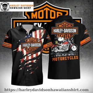 Snoopy USA Flag Biker Harley Davidson Hawaiian shirt for kids